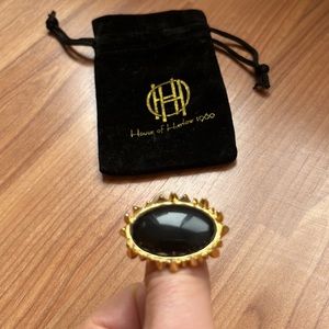 House of Harlow 1960 black and gold ring, size 7